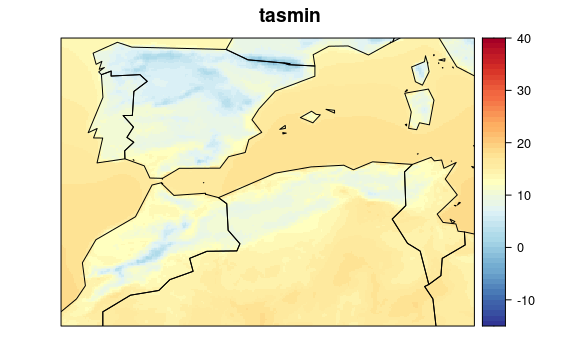 Figure 3. Historical (1961-90) UERRA data for minimum surface temperature (tasmin).