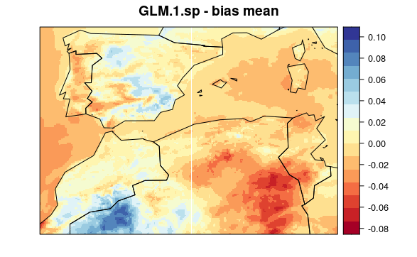 Bias map from GLM.1.sp downscaled model