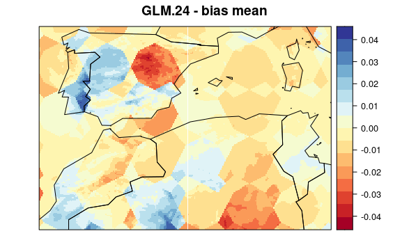 Bias map from GLM.24 downscaled model