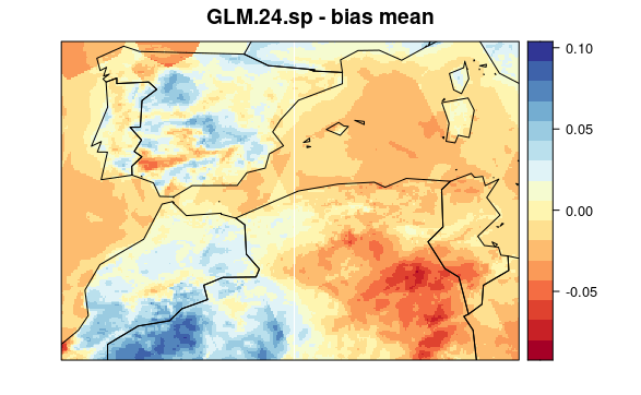 Bias map from GLM.24.sp downscaled model