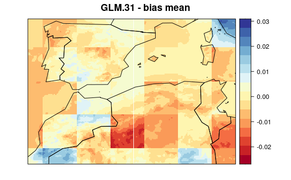 Bias map from GLM.31 downscaled model