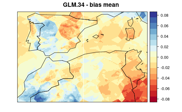 Bias map from GLM.34 downscaled model