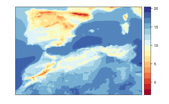 Downscaled minimum temperature from TraCE21ka for the period 1960-90 using UERRA for the same period and GLM.1.sp downscaling specifications.